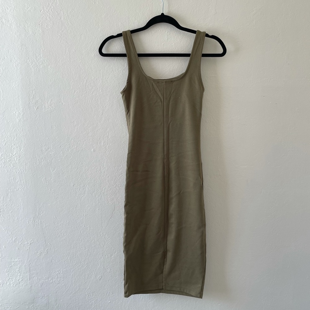 Olive green bodycon dress